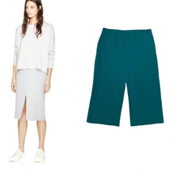 Aritzia Babaton Jax Midline Slit Pencil Skirt  in Teal Blue Size 6 - Picture 1 of 16